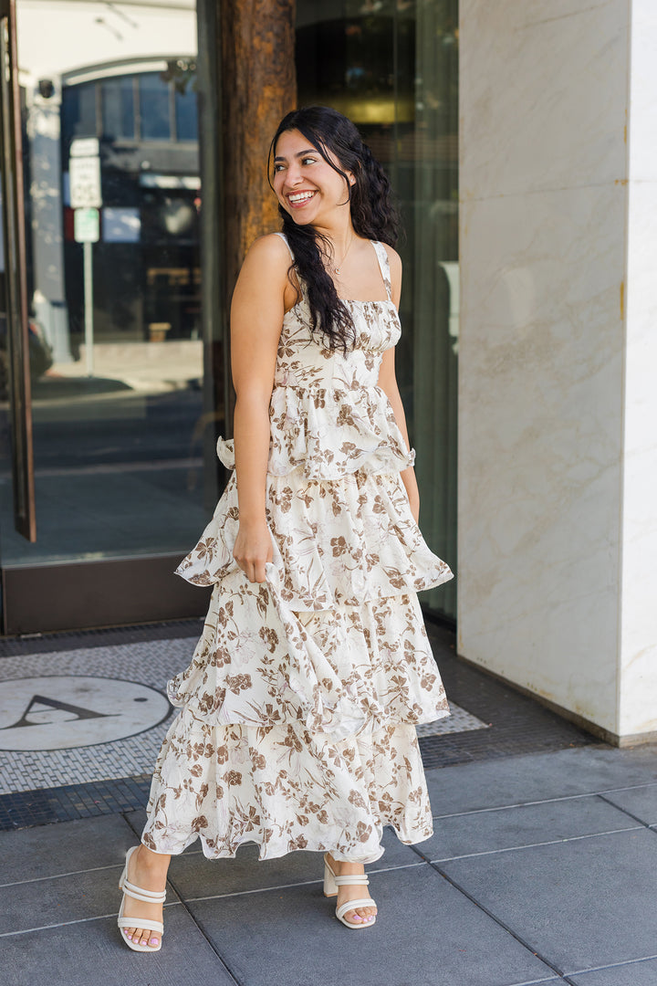 The Fall Frenzy Floral Tiered Maxi Dress