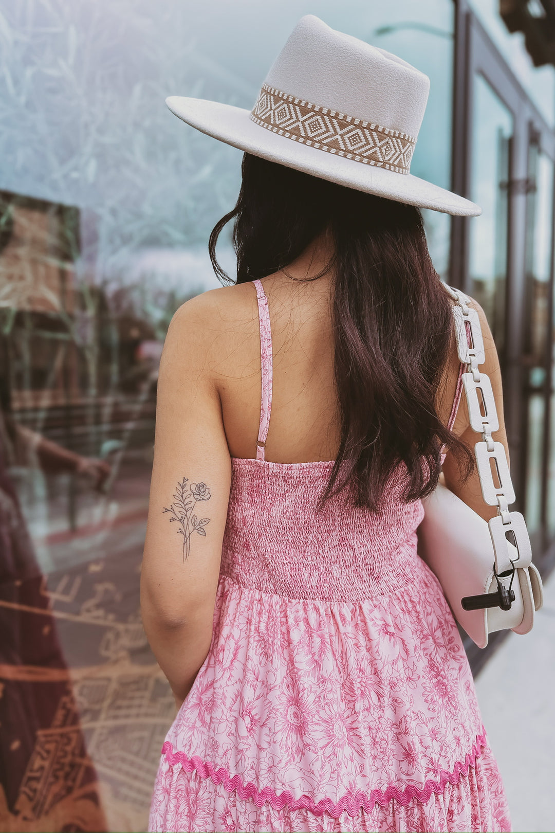 The Life is Rosy Pink Floral Print Tiered Midi Dress