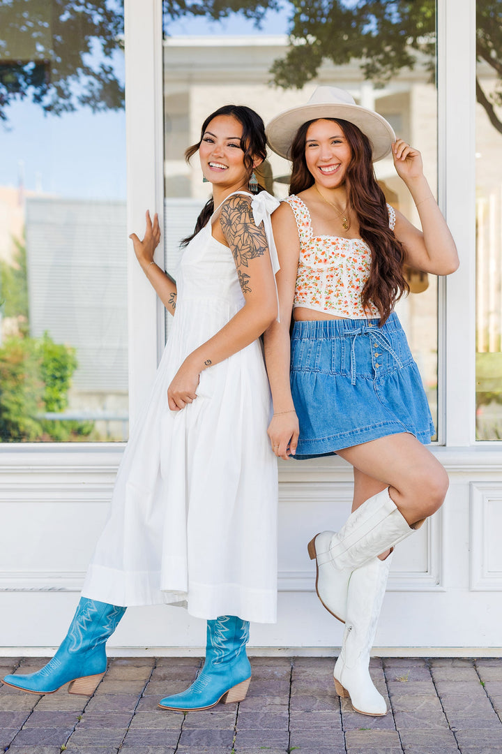 The Arabesque Afternoon Bow Strap Midi Dress