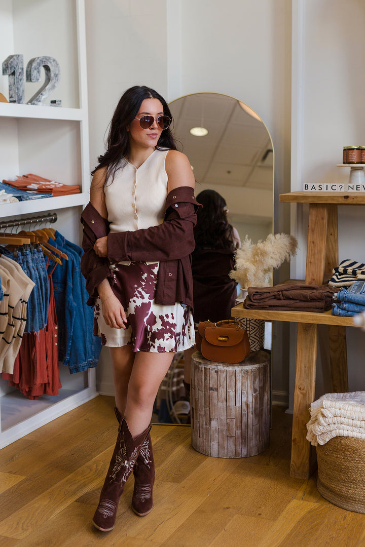 The Split Decision Sleeveless Cardigan