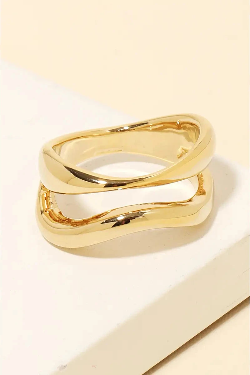 The Warped Metallic Double Line Ring