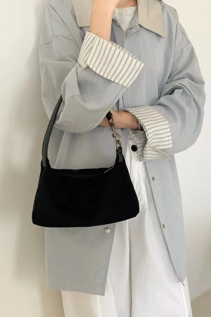 The Margaux Brown Suede-Like Leather Shoulder Bag