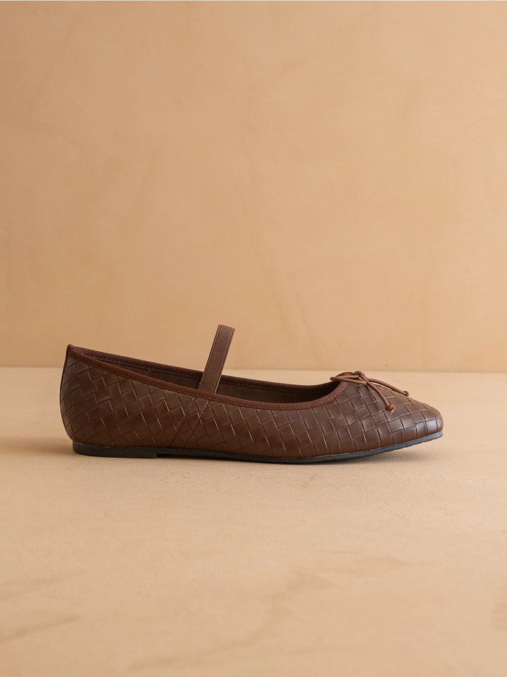 The Logan | Coffee Woven Ballet Fall Flat