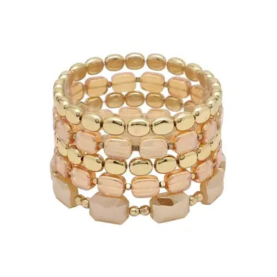 The Gold Champagne Glass Bracelet Set