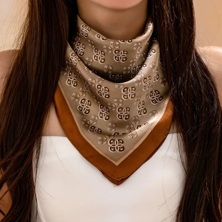 The Geometric Color-Block Silk Scarf