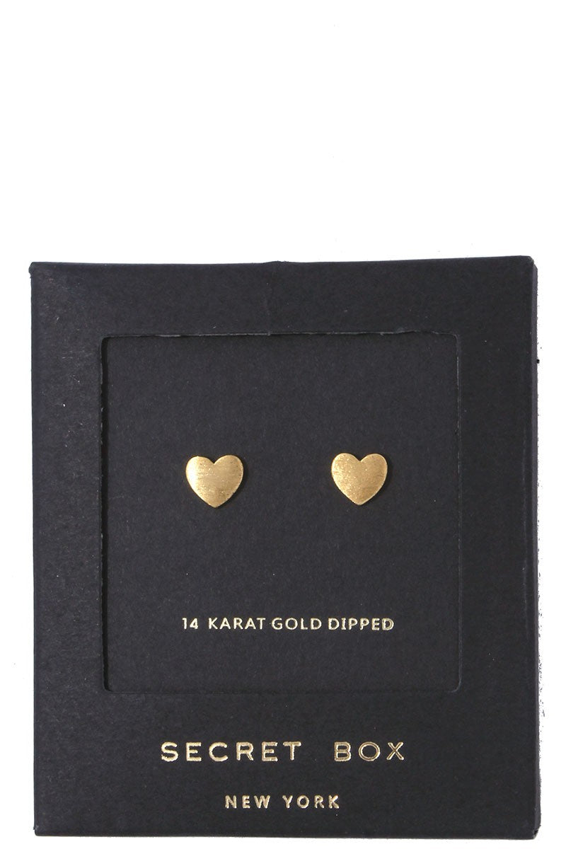 Gold Dainty Heart Post Earrings