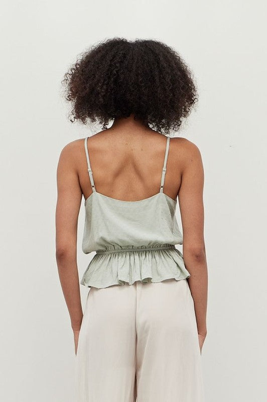 The Greta Cirrus Ruffled Tank Top