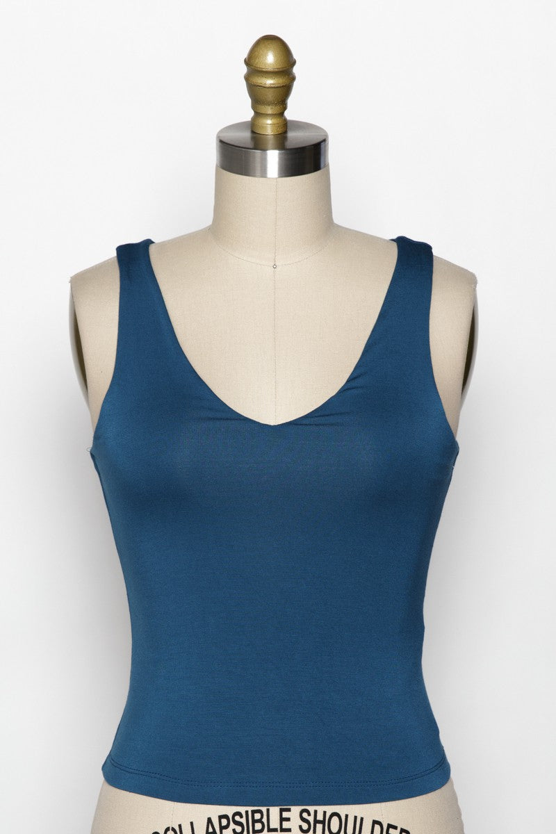 The Essential Cropped Double Layer Tank Top