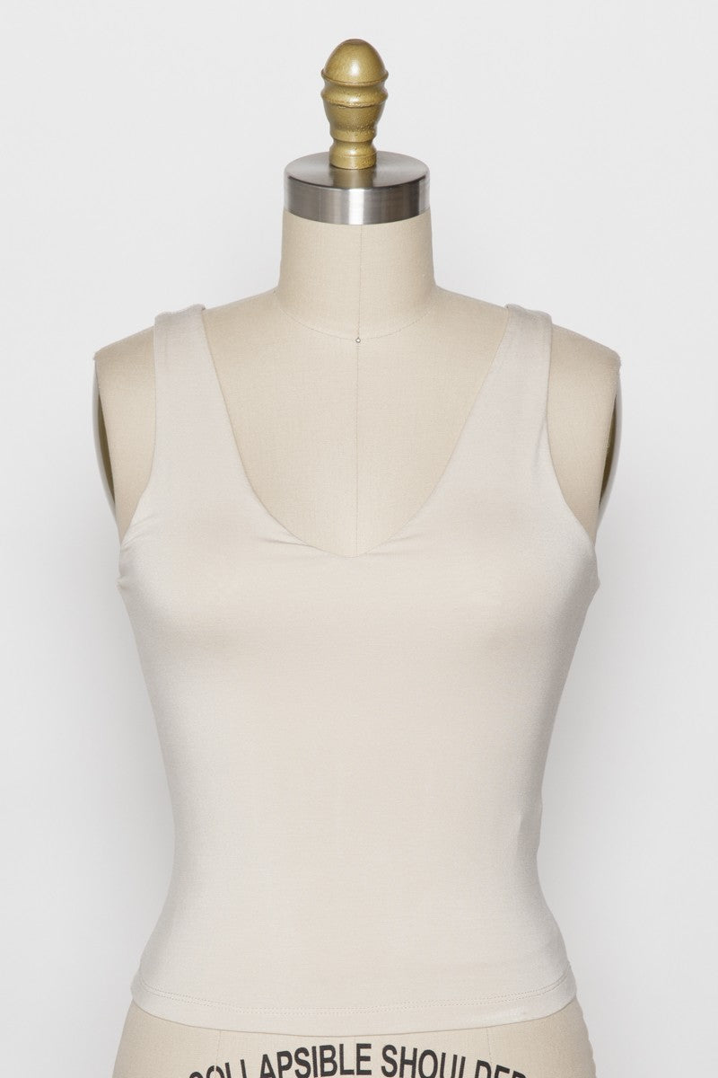 The Essential Cropped Double Layer Tank Top