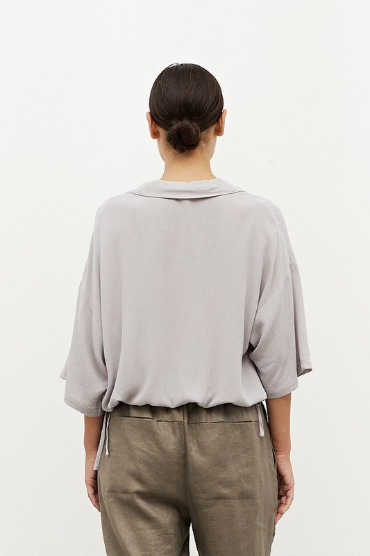 The Head In The Clouds Soft Side Tie Rayon Top