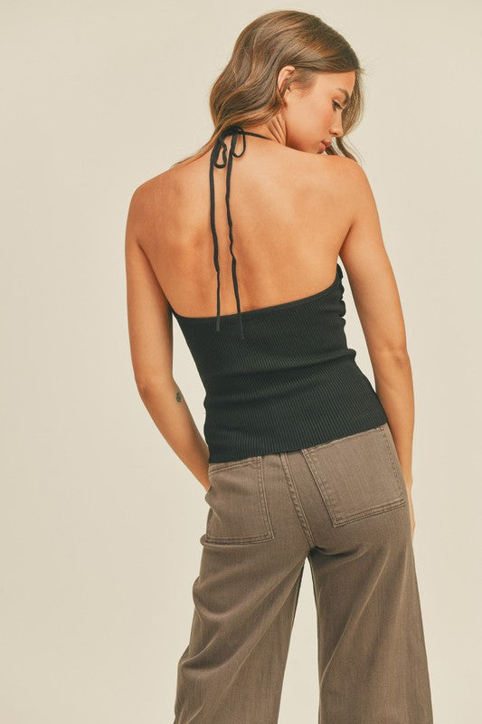 The Twist of Fate Black Knit Tube Top