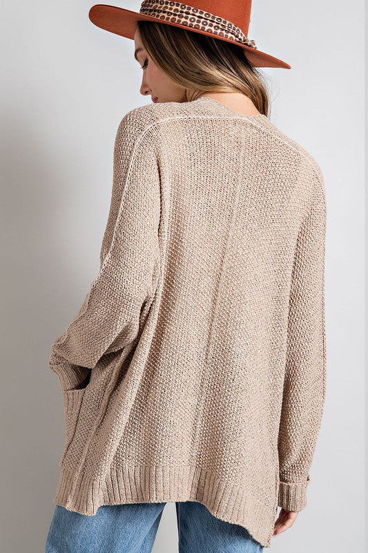 The Open Road Oatmeal Ribbed Knit Cardigan