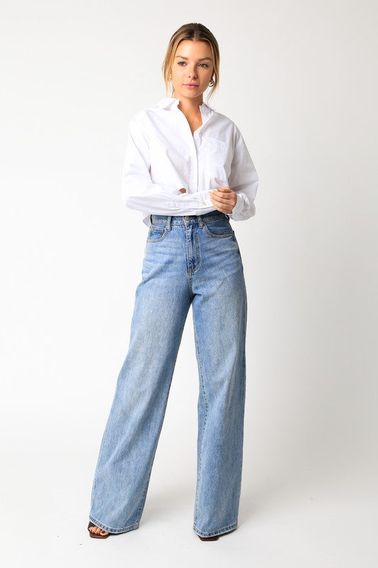 The Work It Out Cropped White Button Front Top
