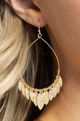 Gold Leaf Charm Earrings