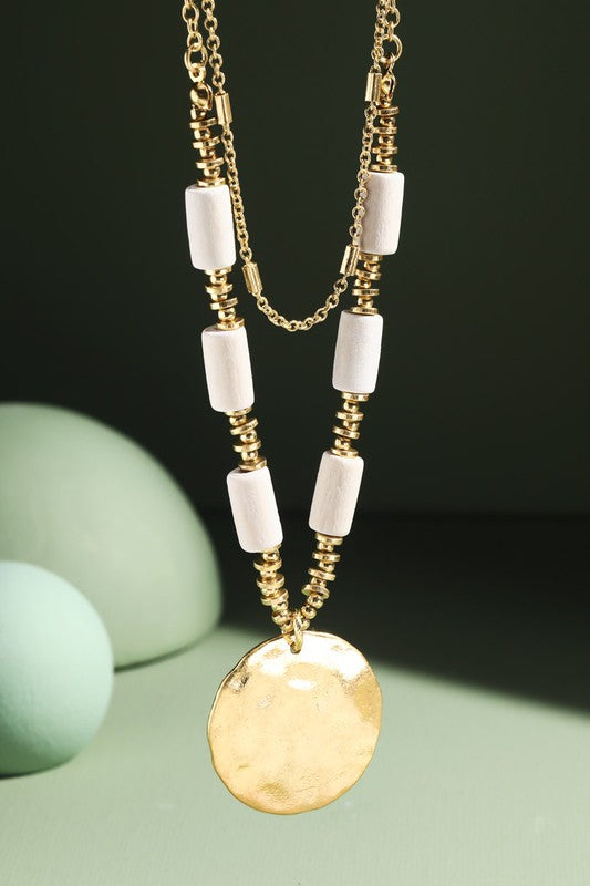 The Rustic Metal and Wood Bead Necklace