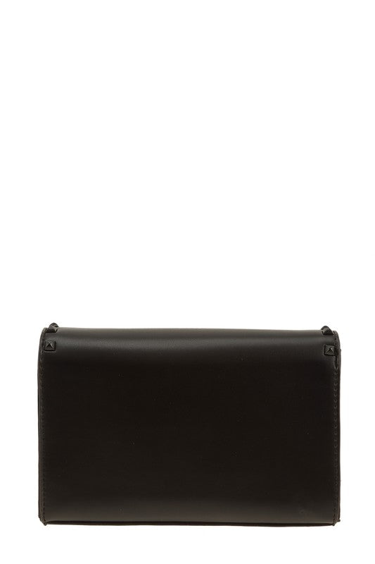 The Tell Me About It Stud Faux Leather Clutch