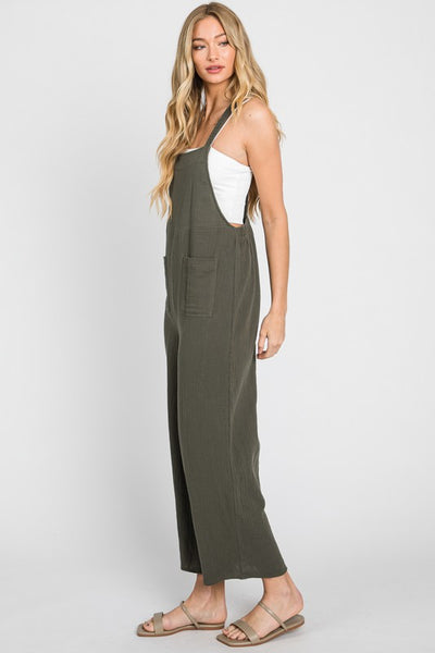 The Only You Olive Cotton Overall Pants