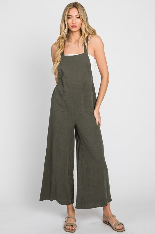 The Only You Olive Cotton Overall Pants
