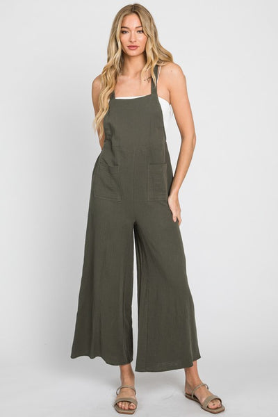 The Only You Olive Cotton Overall Pants