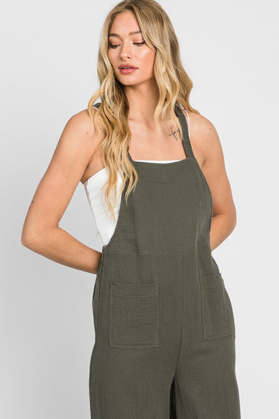 The Only You Olive Cotton Overall Pants
