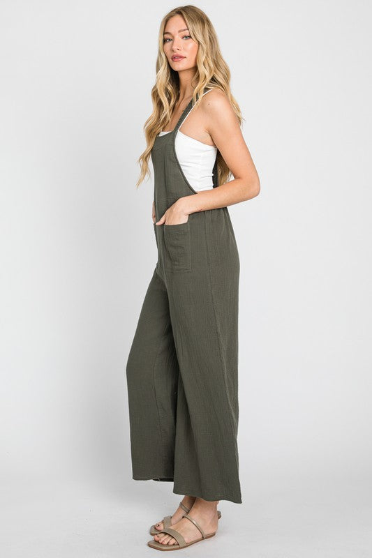 The Only You Olive Cotton Overall Pants