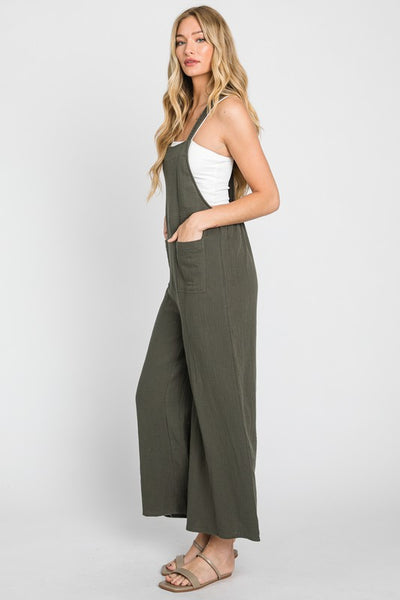 The Only You Olive Cotton Overall Pants