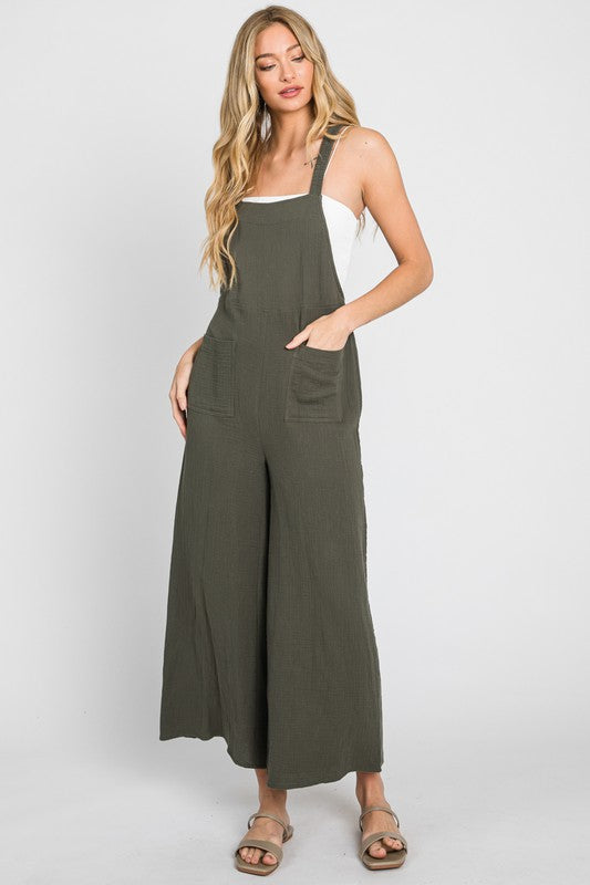 The Only You Olive Cotton Overall Pants