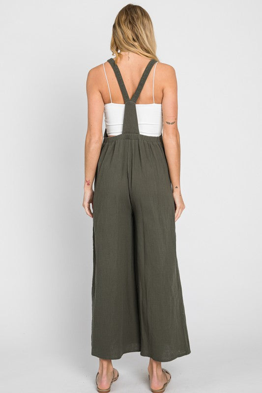 The Only You Olive Cotton Overall Pants