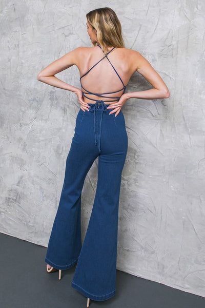 The If You Please Indigo Blue Denim Jumpsuit