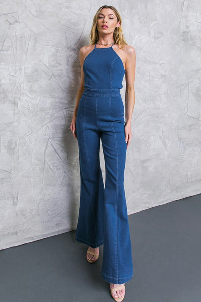 The If You Please Indigo Blue Denim Jumpsuit