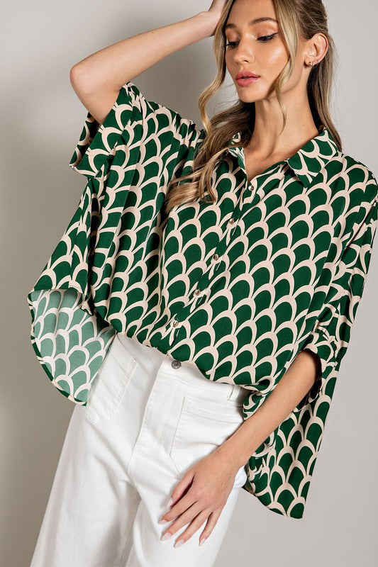 The Mermaid Dreams Printed Blouse