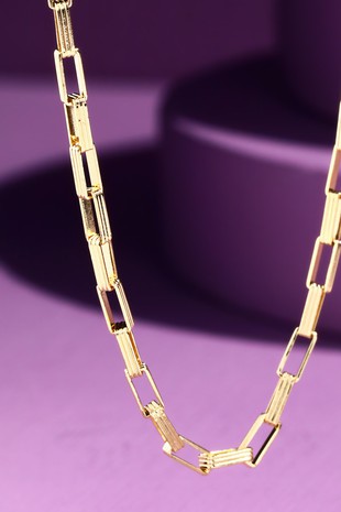 The Brass Rectangular Chain Link Necklace