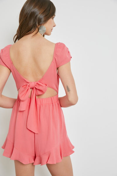 The Berry Good Pink Ruffle Hem Romper
