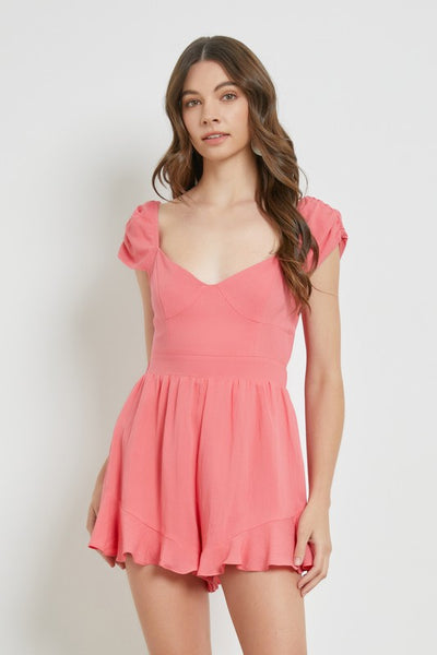 The Berry Good Pink Ruffle Hem Romper
