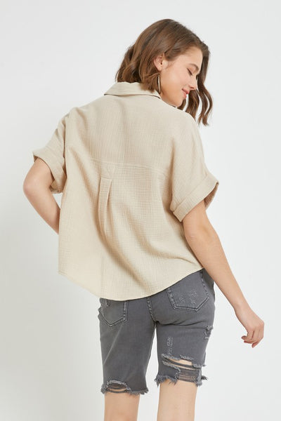 The Just Post It Loose Fit Gauze Shirt