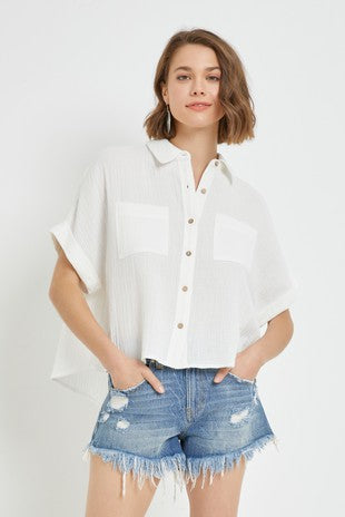 The Just Post It Loose Fit Gauze Shirt
