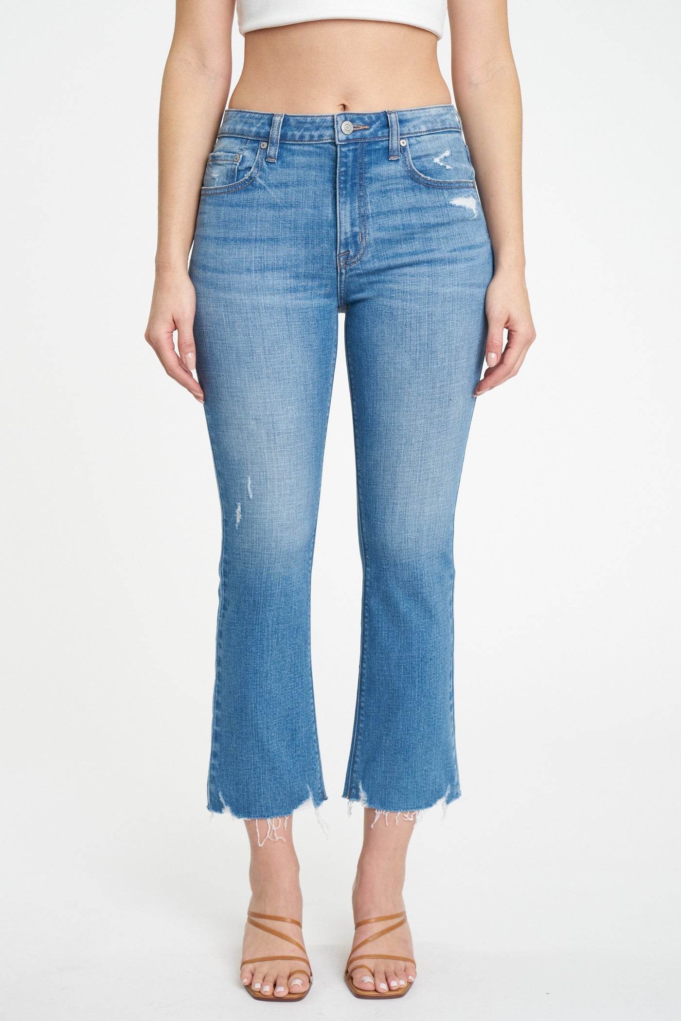 The Emery Double Tap High Rise Cropped Bootcut Jeans