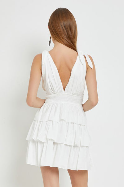 The All Too Well White Tiered Mini Dress