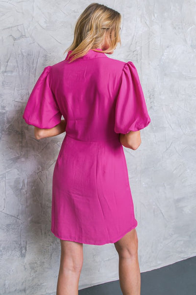 The Pretty In Pink Side Tie Mini Dress