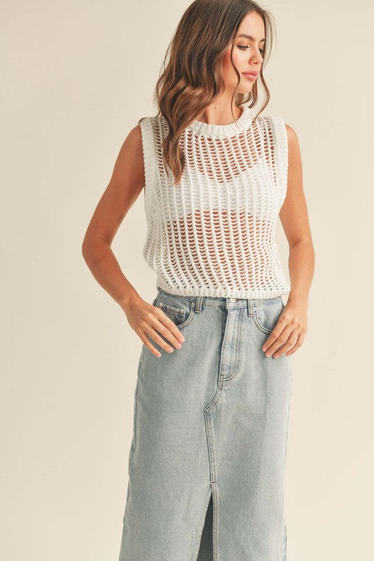 The Bottom Line Sleeveless Crochet Top