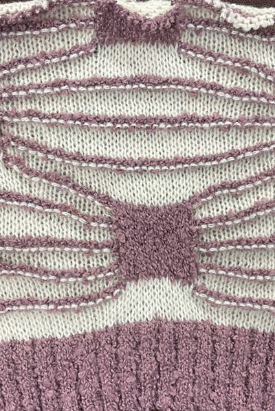 The Sweetly Spoken Ash Lilac Patterned Sweater