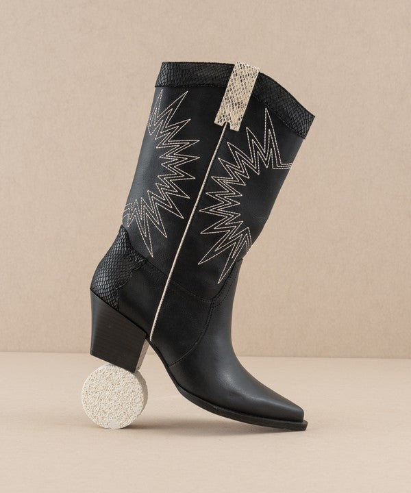 The Halle Black Starburst Cowboy Boots