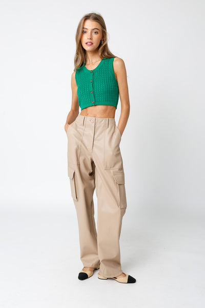 The Korey Kelly Green Knit Cropped Tank