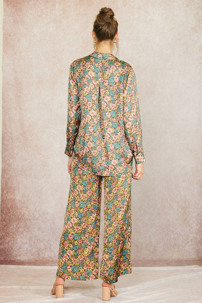 The Remember Me Vintage Floral Satin Shirt
