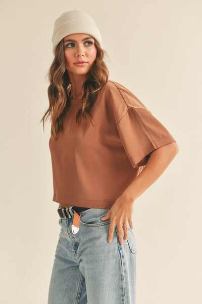 The Mocha Me Crazy Satin Short Sleeve