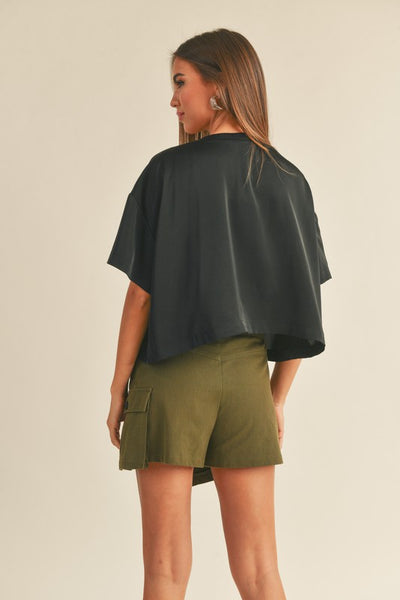 The Mocha Me Crazy Satin Short Sleeve