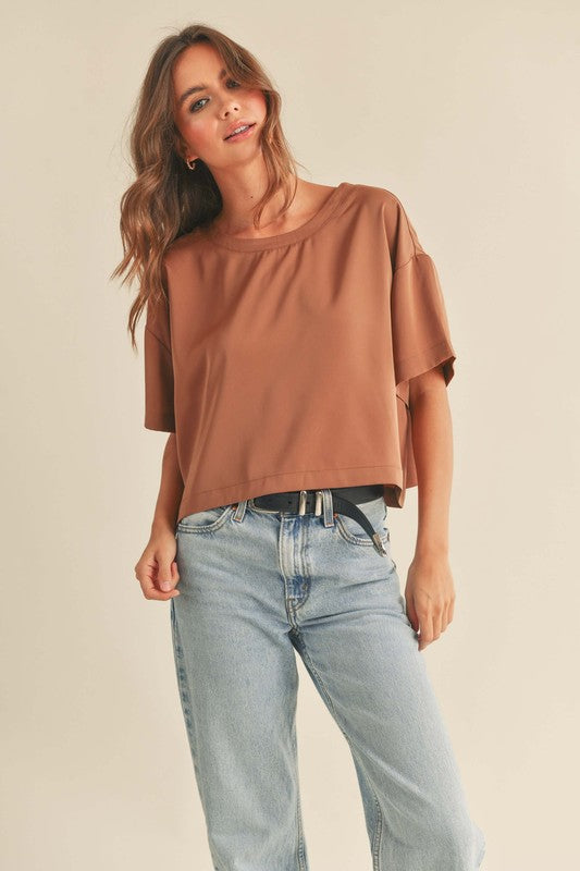 The Mocha Me Crazy Satin Short Sleeve