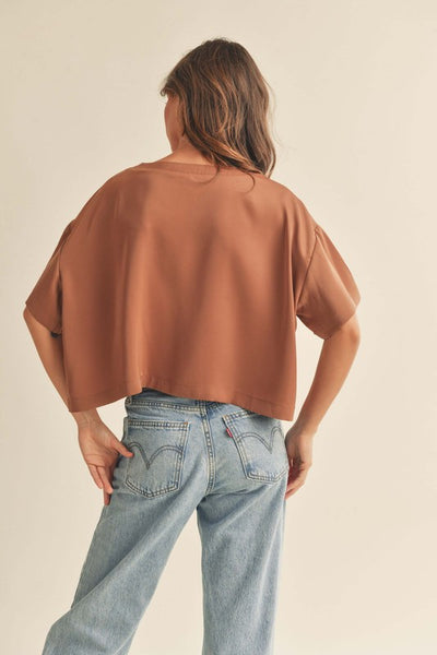 The Mocha Me Crazy Satin Short Sleeve