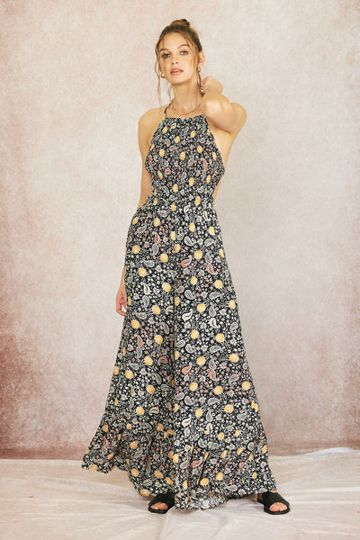 The Pretty In Paisley Wide Leg Halter Jumpsuit