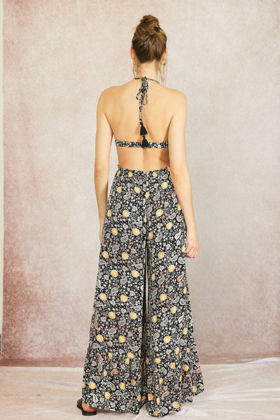 The Pretty In Paisley Wide Leg Halter Jumpsuit